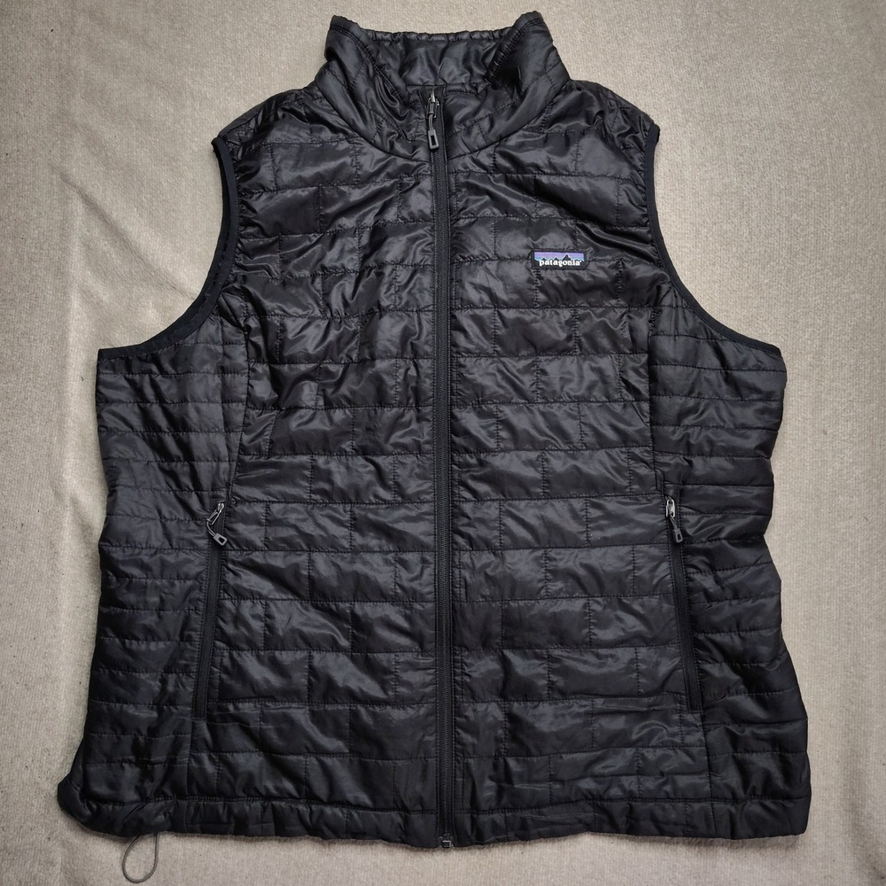 Patagonia Womens Nano Puff Vest XXL Black Synthetic Quilted Full Zip Pockets